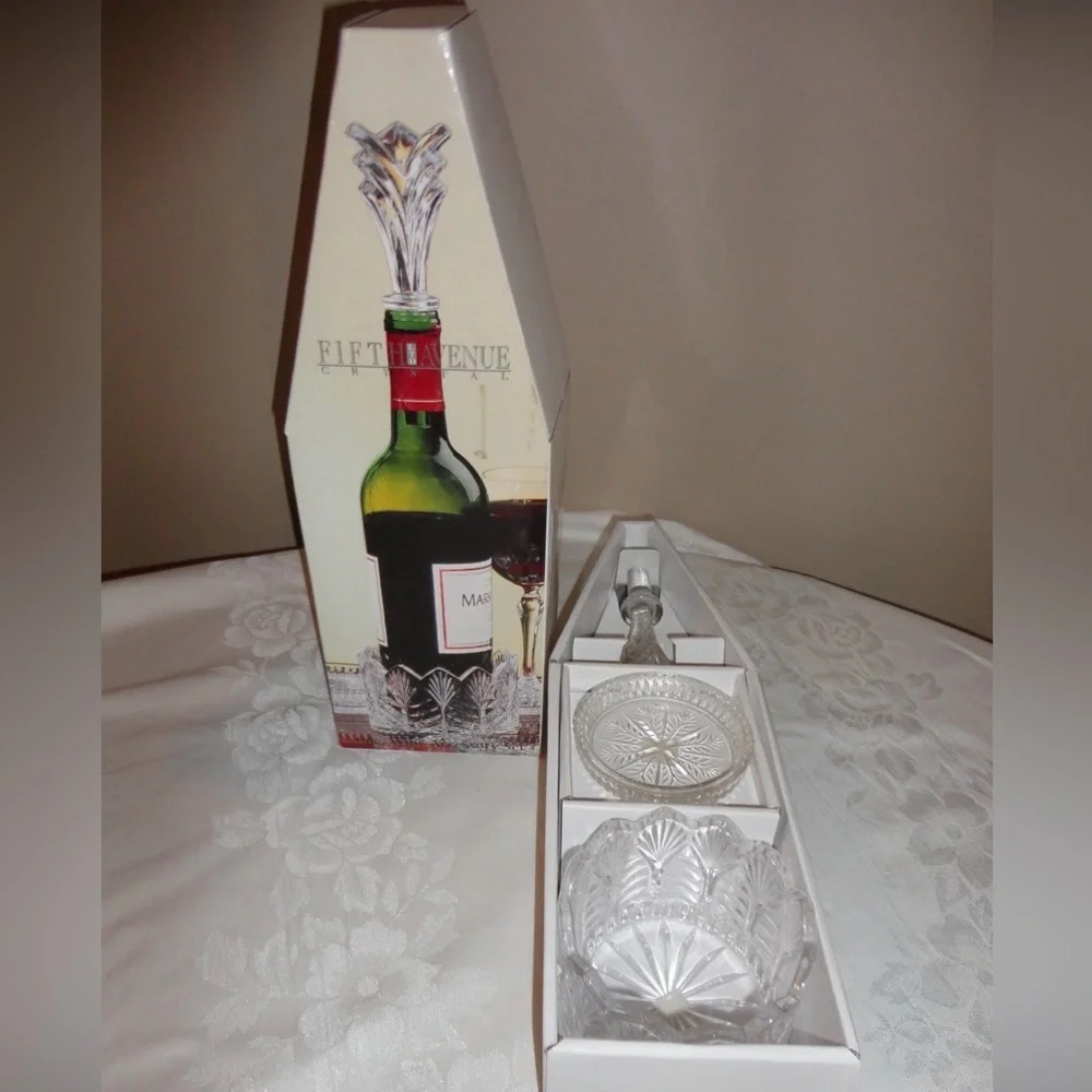 FIFTH AVENUE CRYSTAL 6pc. Wine Accessory Set, 24% Lead Crystal